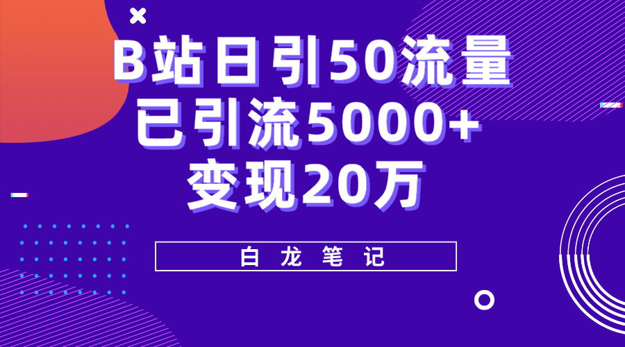 B站日引50+流量，实战已引流5000+变现20万，超级实操课程-颜夕资源网-第10张图片