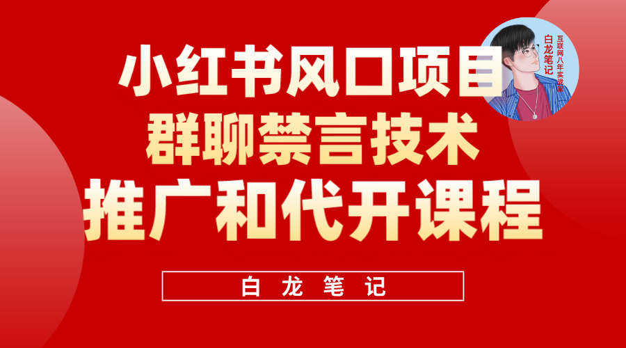 小红书风口项目日入300+，小红书群聊禁言技术代开项目，适合新手操作-颜夕资源网-第10张图片