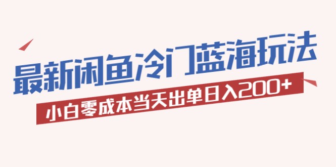 最新闲鱼冷门蓝海玩法，小白零成本当天出单日入200+-颜夕资源网-第10张图片